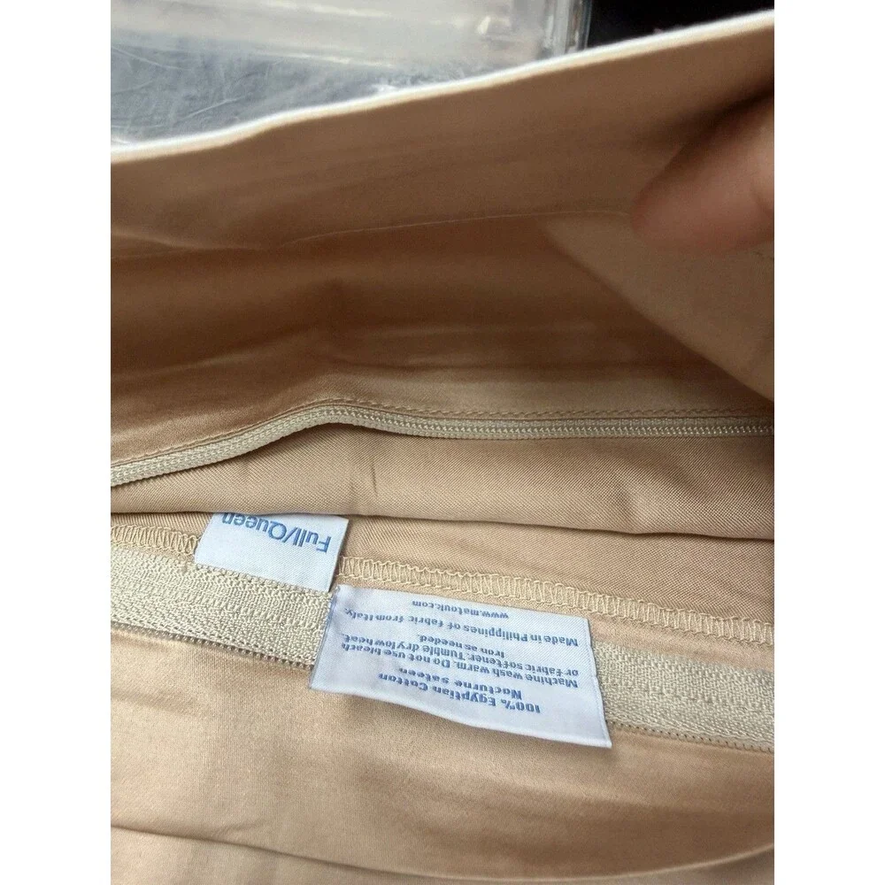 Matouk Alessandra Full/Queen Duvet + 2 Euro Shams Ambrosia/Bone NEW Sateen